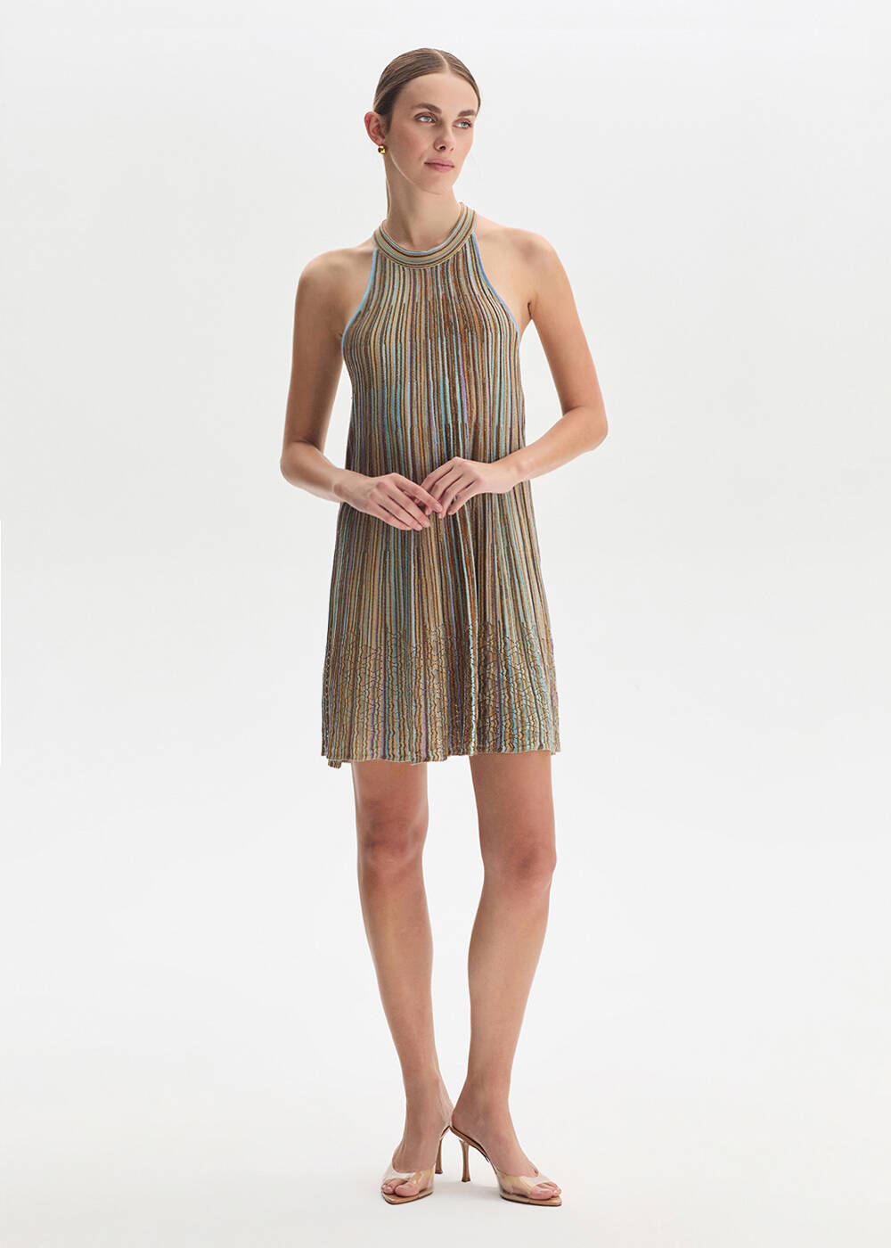 COLOR BLOCK SOFT CANDY MINI KNIT DRESS - 1