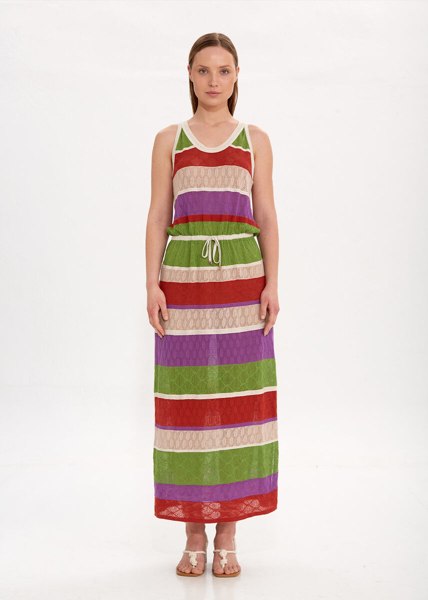 Color Blok Triko Elbise - KNITSS