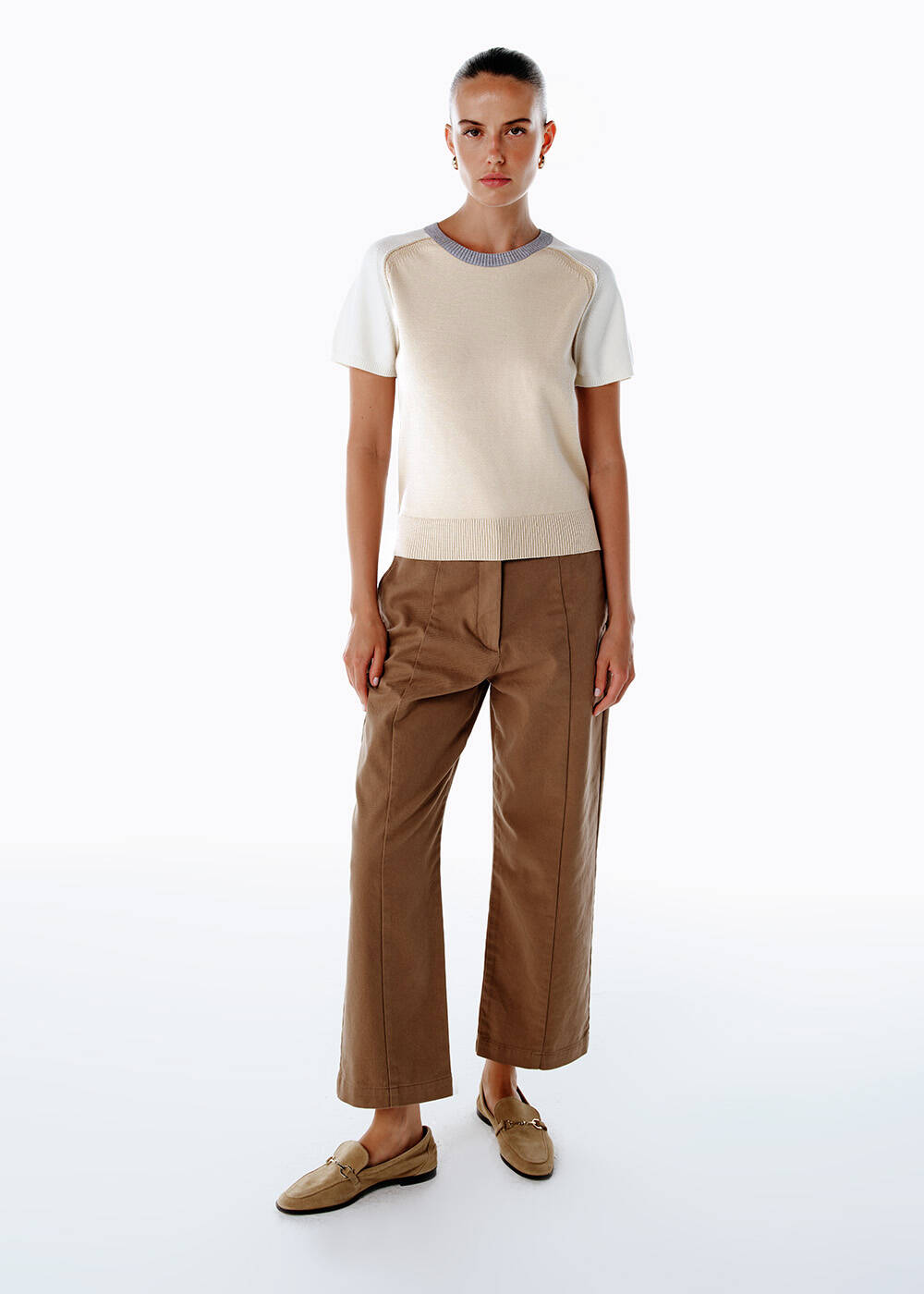 CONTRAST DETAILED KNIT TOP - 2