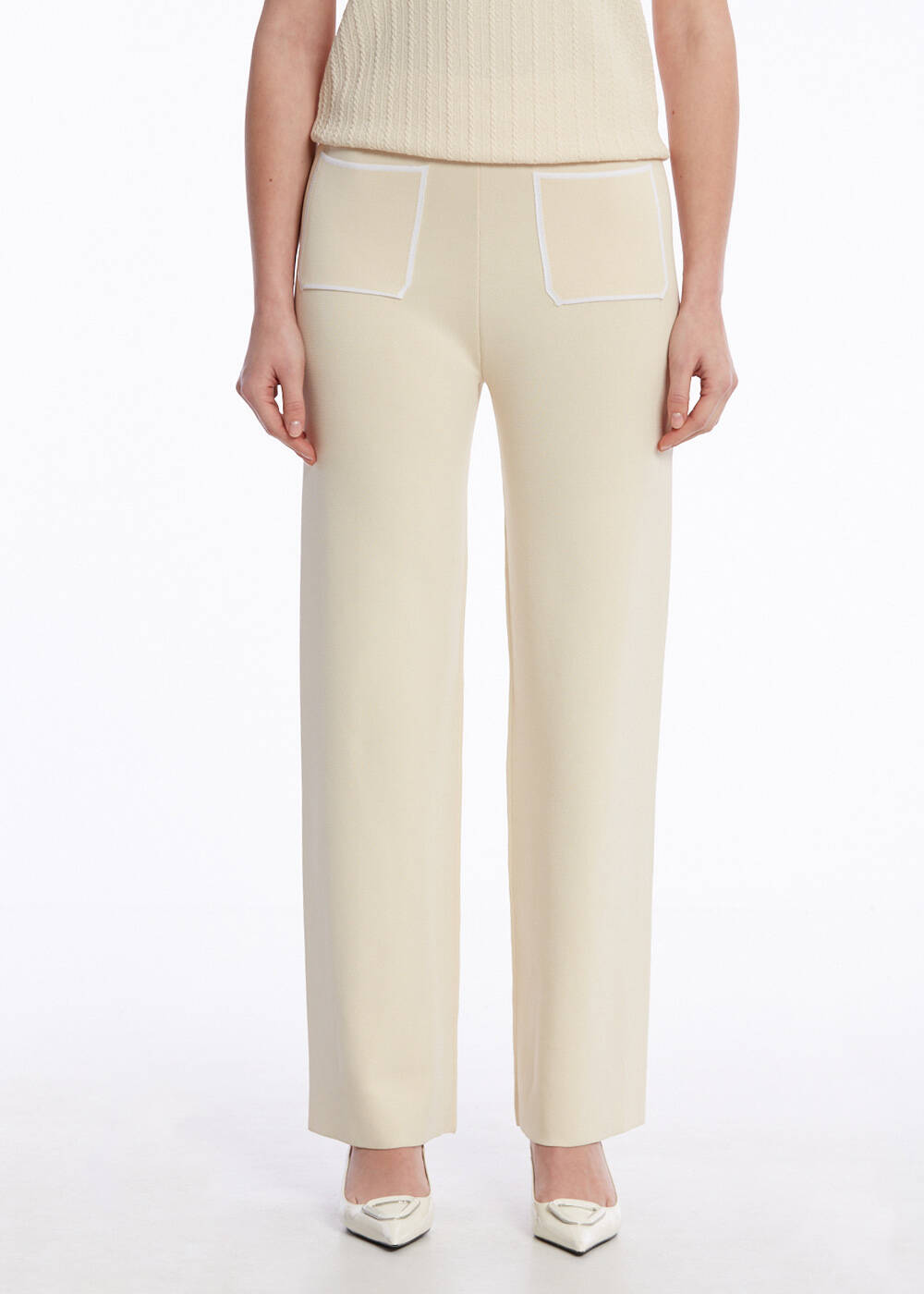 Casual Fleece Stripe Knitted Pants main image 1