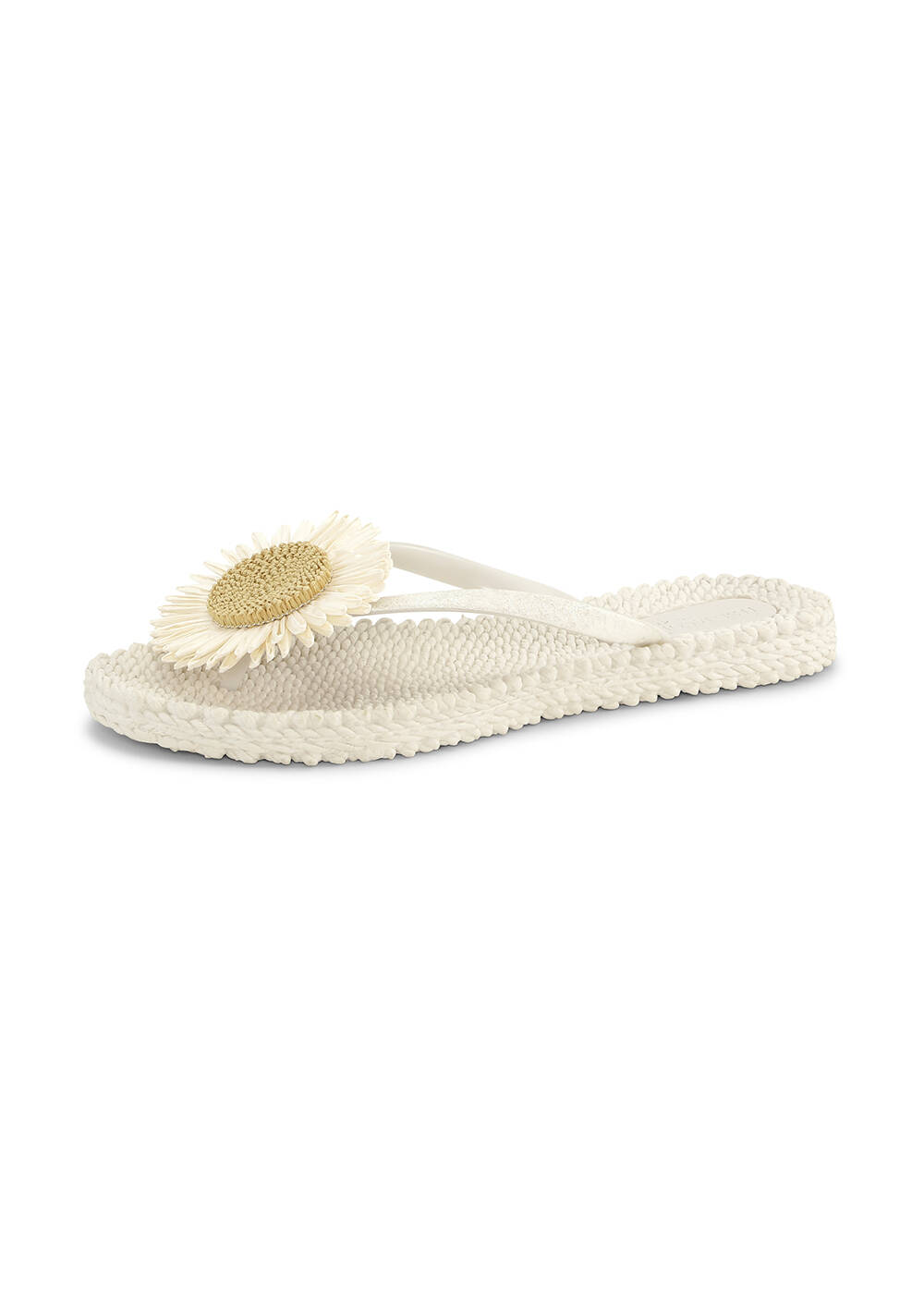Cream Flower Detail Flip-Flops - ILSE JACOBSEN - 1