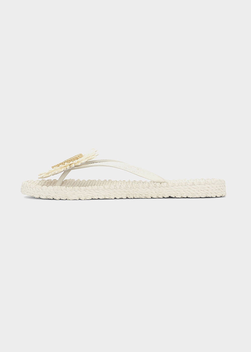 Cream Flower Detail Flip-Flops - ILSE JACOBSEN - 2