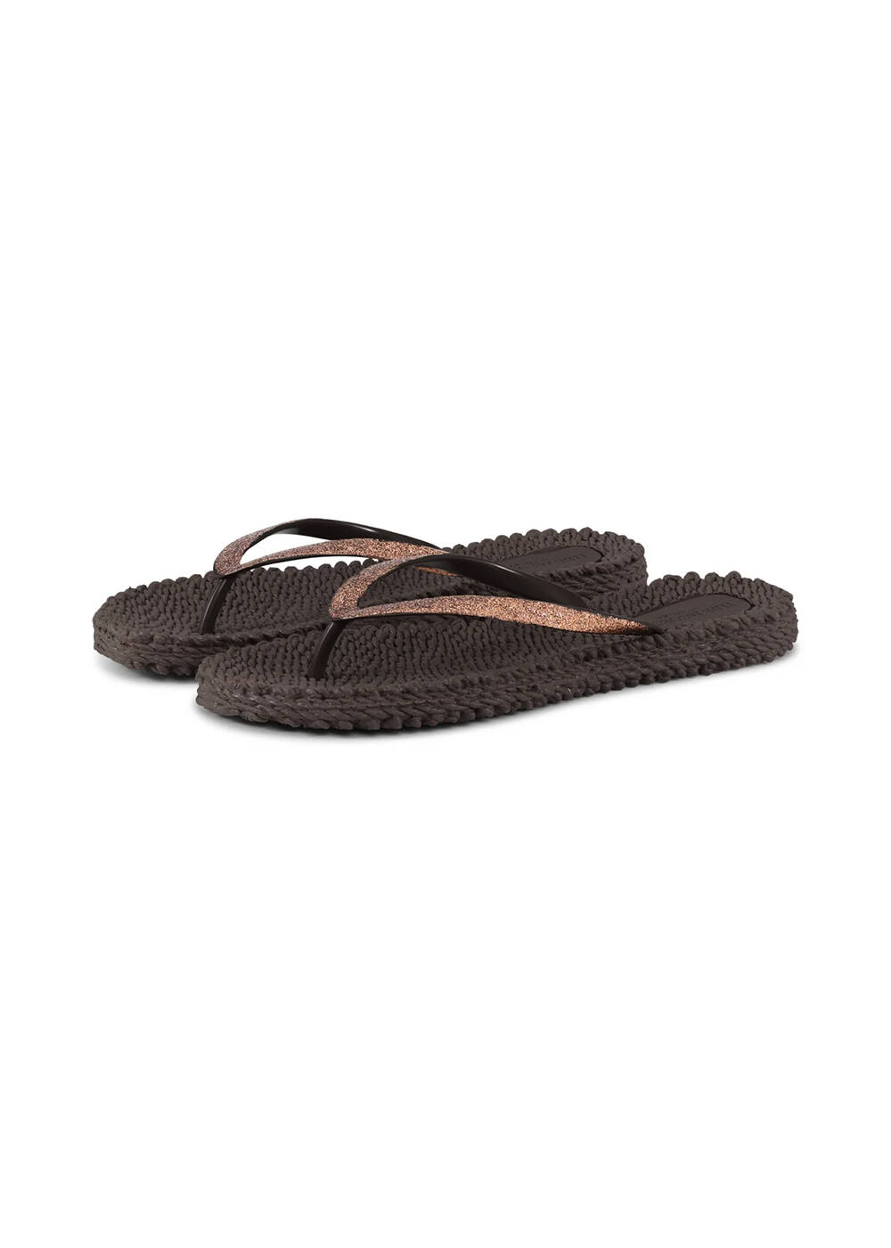 Dark Brown Glitter Flip Flops | ILSE JACOBSEN - 2