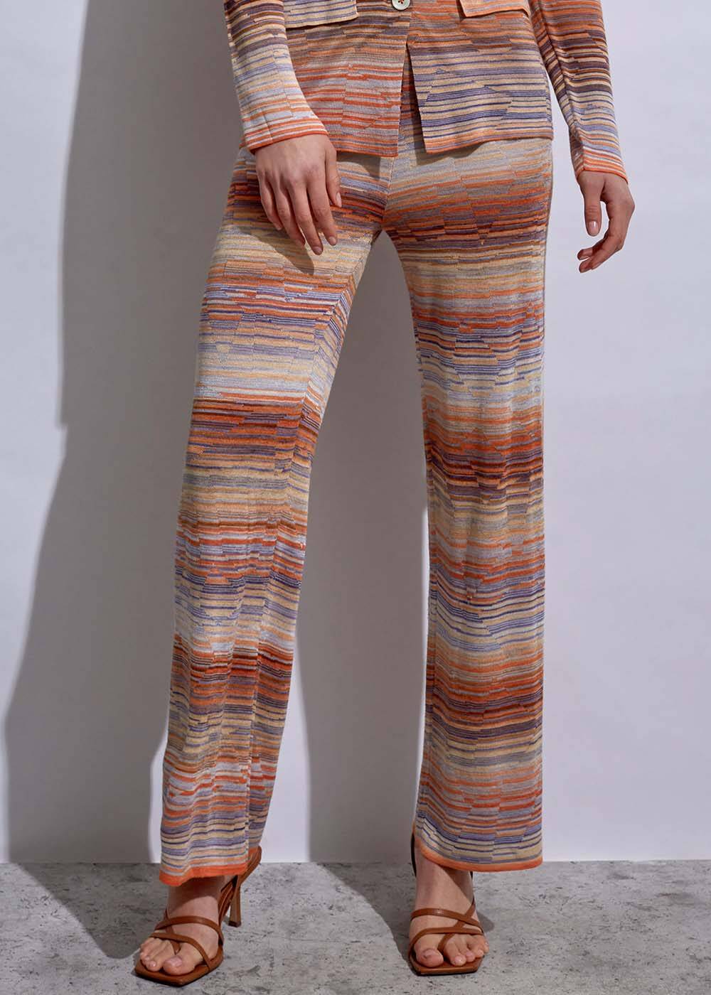 Degrade Desenli Lila Triko Pantolon - 1