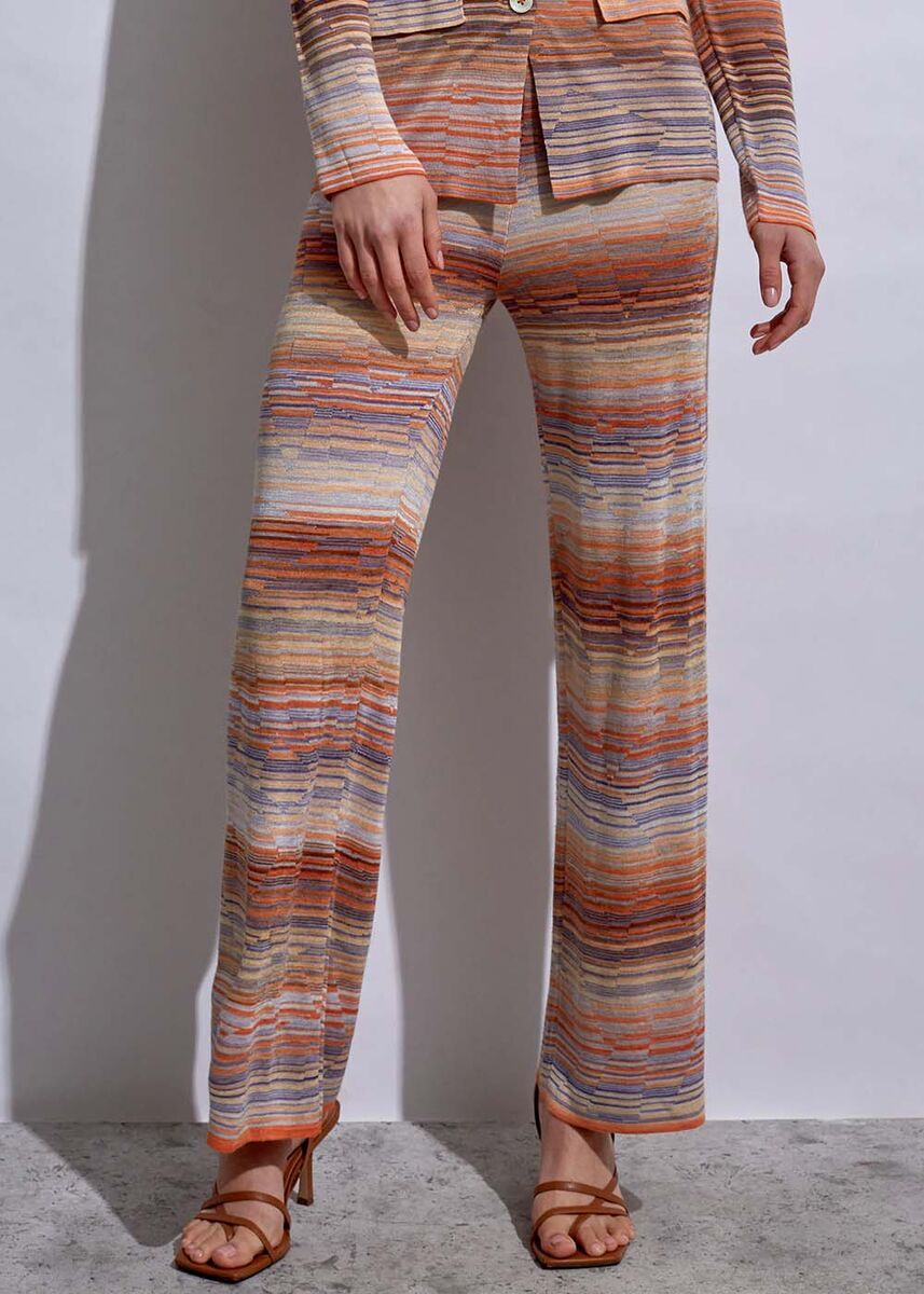 Degrade Desenli Lila Triko Pantolon - KNITSS