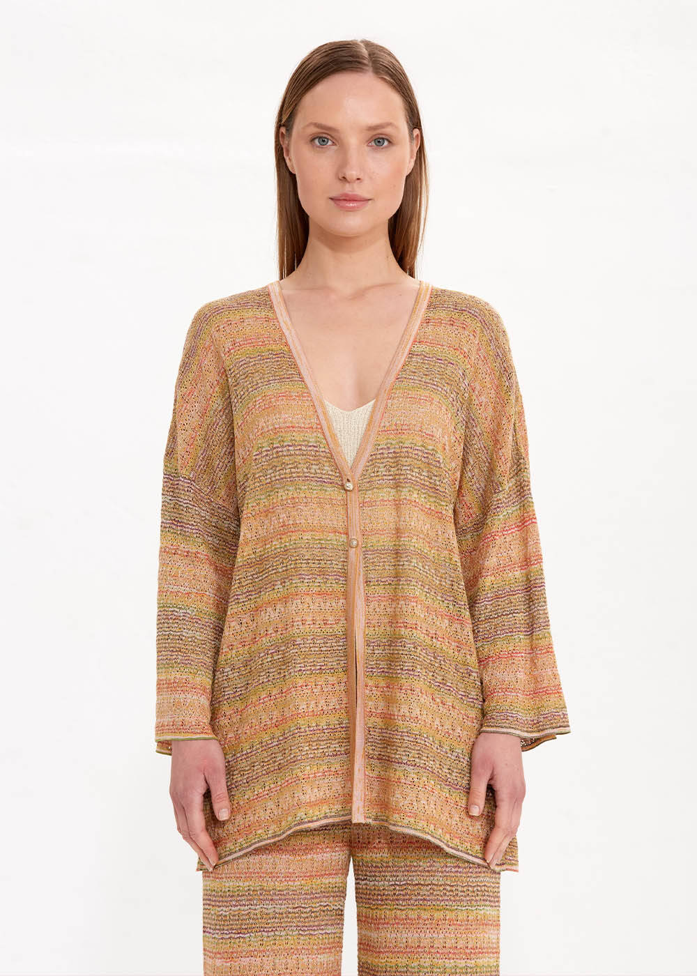DEGRADE STRIPE BOHEMIAN KNIT CARDIGAN - 2