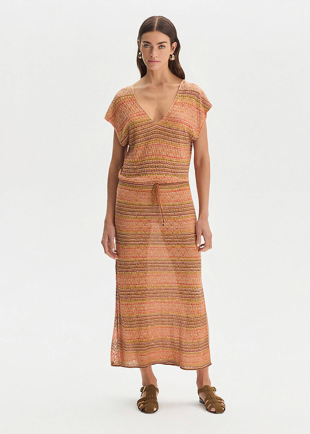 DEGRADE STRIPE BOHEMIAN KNIT DRESS - 1