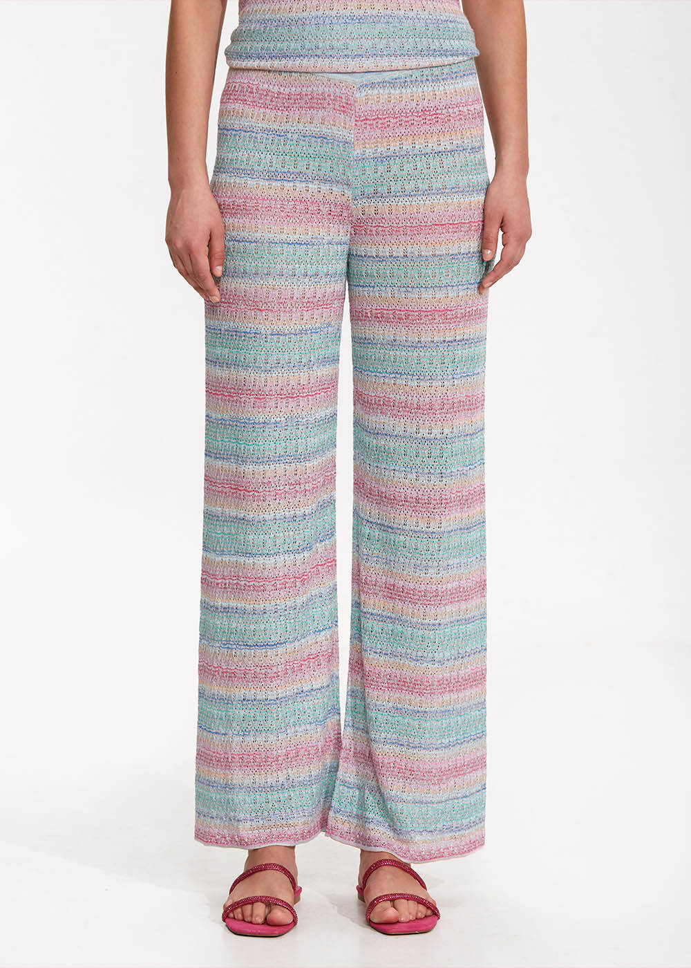 DEGRADE STRIPE EXOTIC KNIT PANTS - 2