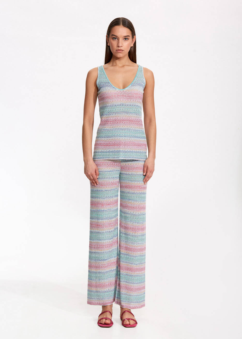 DEGRADE STRIPE EXOTIC KNIT TOP - 2