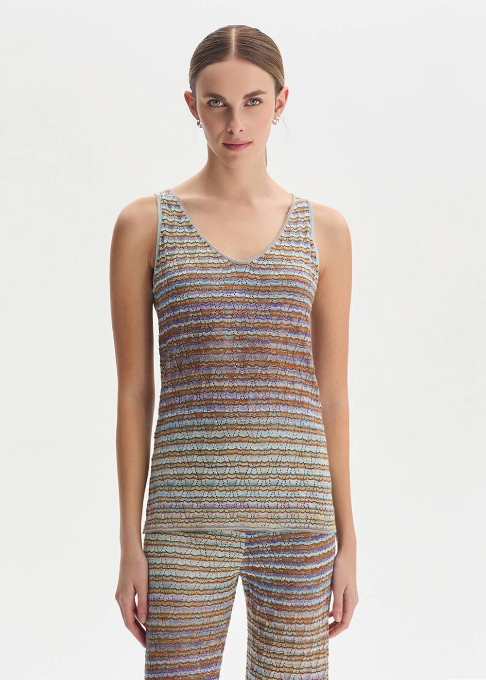 DEGRADE STRIPE SOFT CANDY KNIT TOP - 1