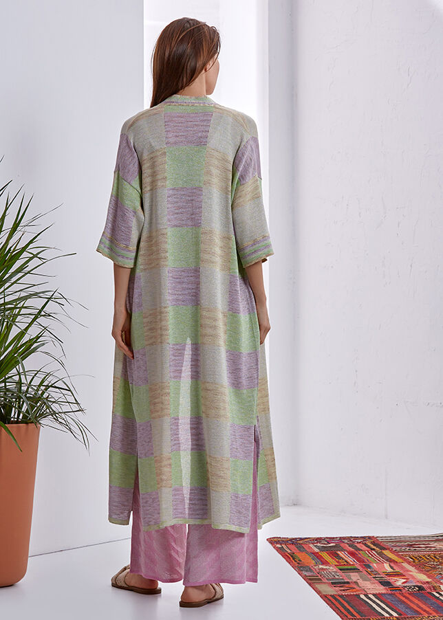 Desenli Bağcıklı Uzun Kimono · 3