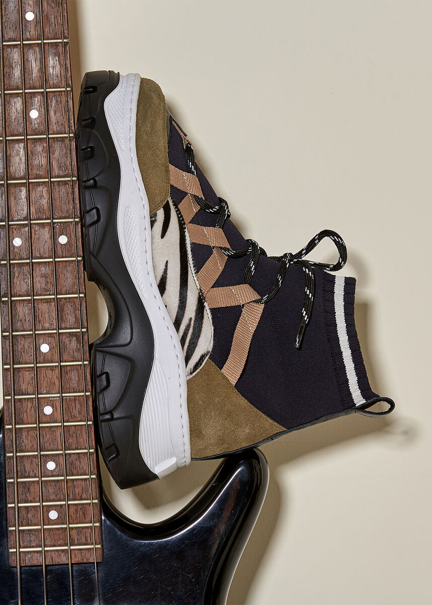 Desenli Haki Triko Sneakers · 3