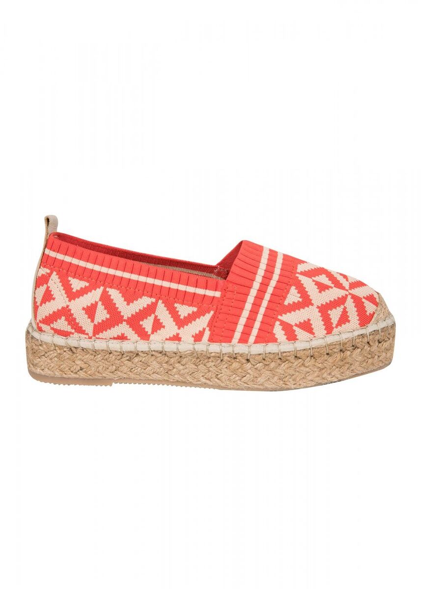 Desenli Kırmızı Espadril Triko Ayakkabı · 6
