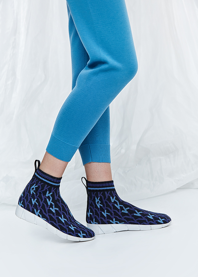 Desenli Koyu Mavi Triko Sneakers · 4