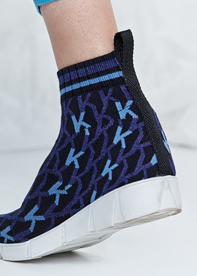 Desenli Koyu Mavi Triko Sneakers · 5
