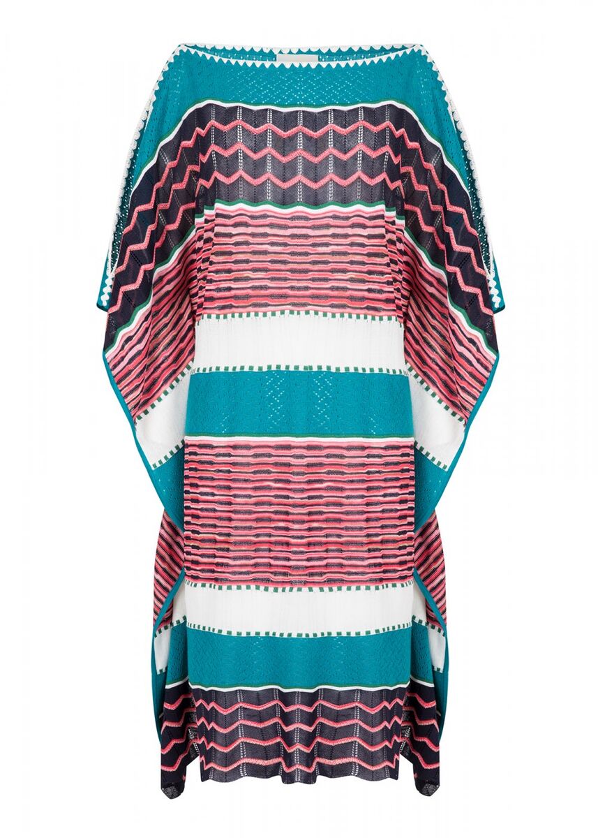 Desenli Oversize Turkuaz Yazlık Triko Tunik Elbise · 8