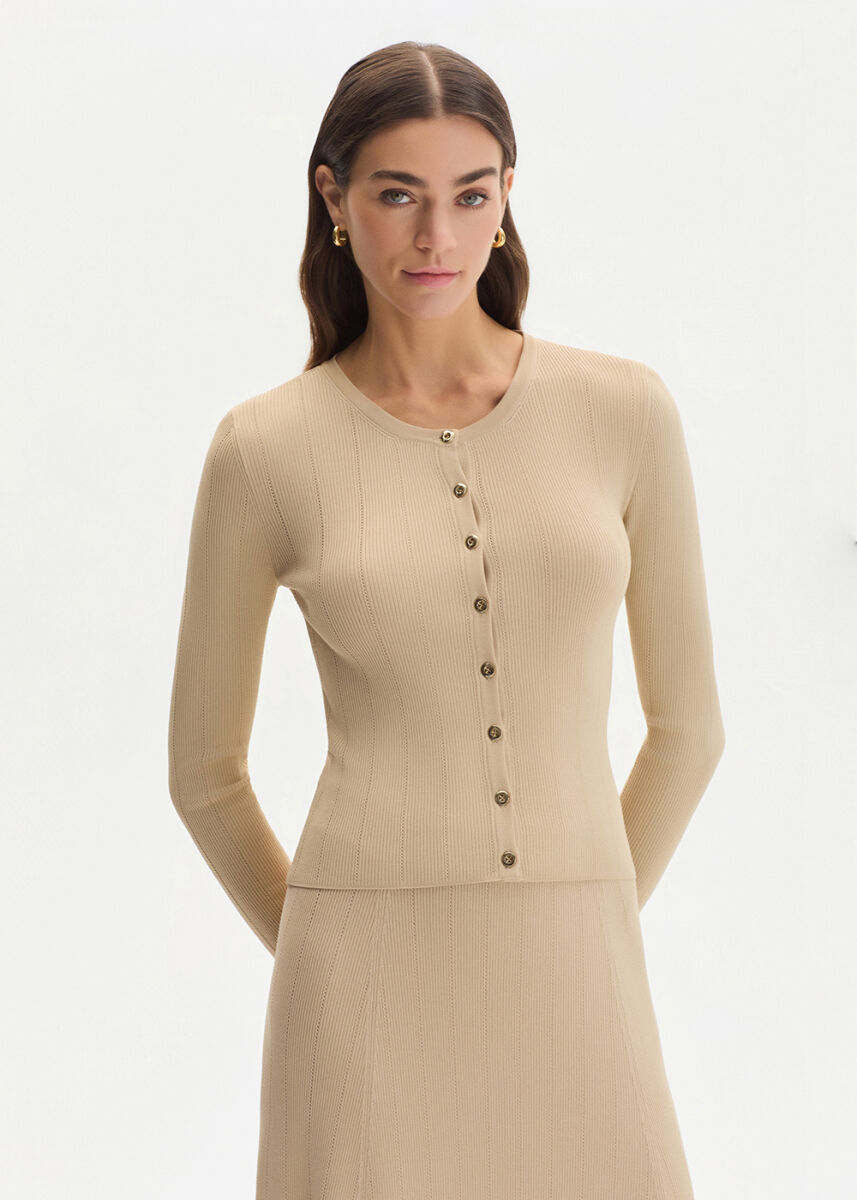 DESERT SLIM FIT KNIT CARDIGAN - KNITSS