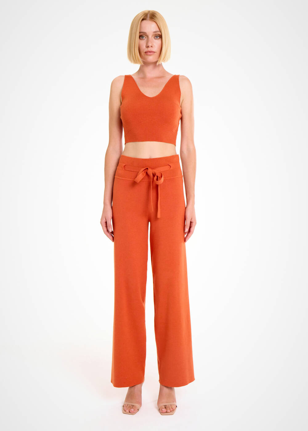 DRAWSTRING PUMPKIN KNIT PANTS - 2