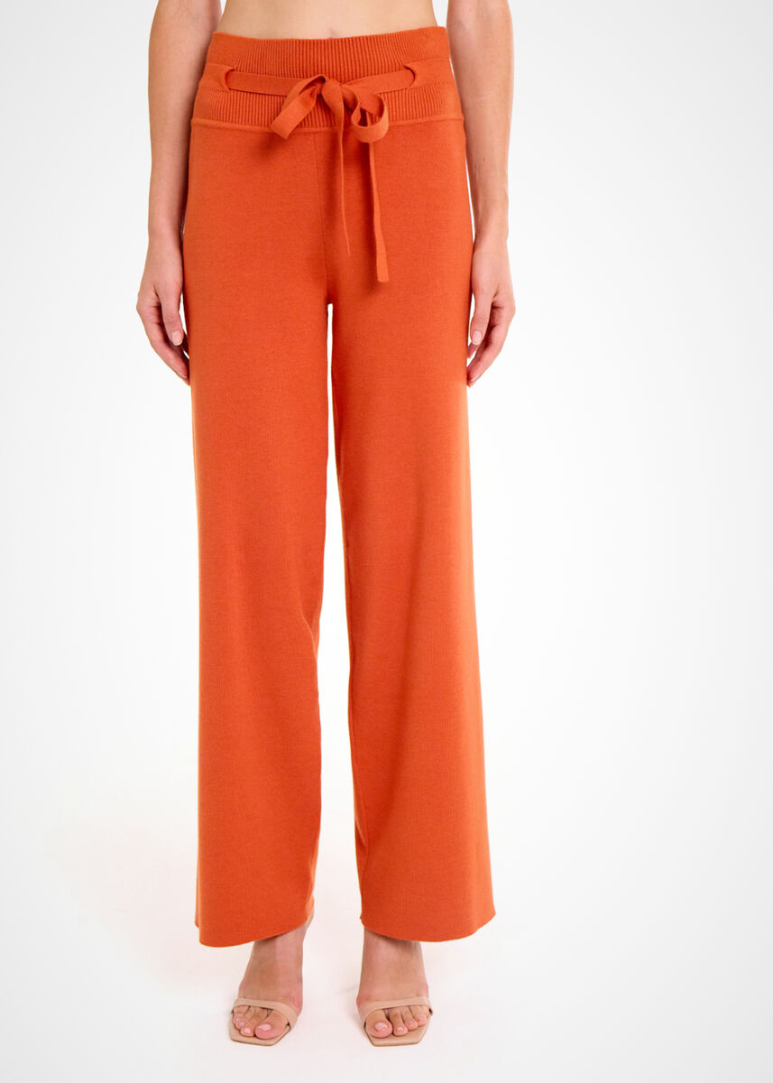 DRAWSTRING PUMPKIN KNIT PANTS - KNITSS