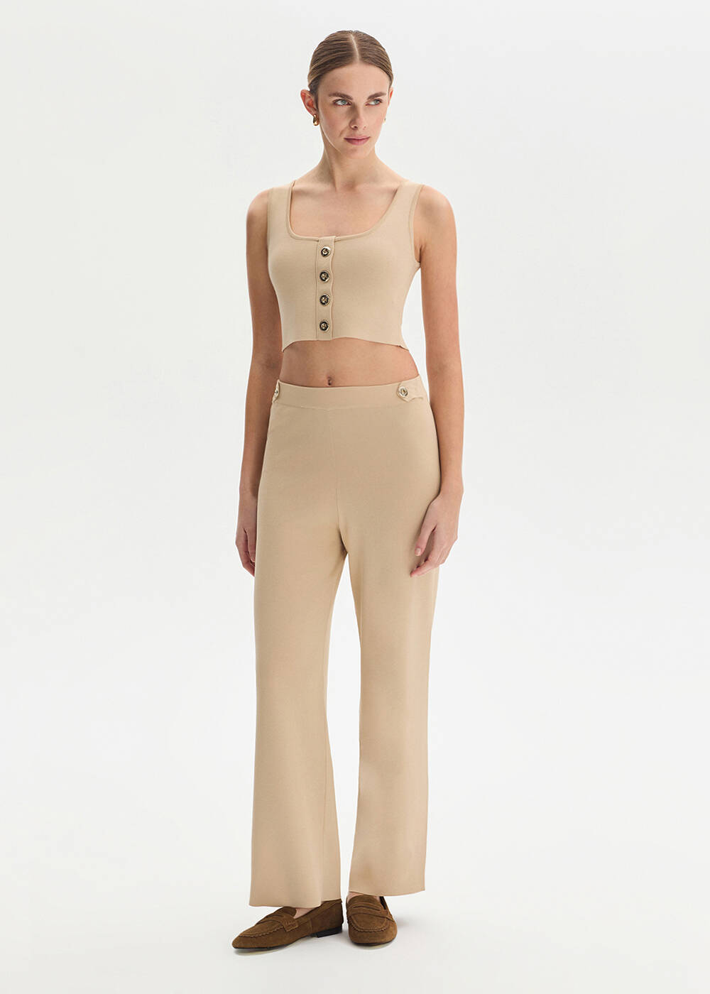 Epaulette Detaıled Desert Knıt Pants - 1