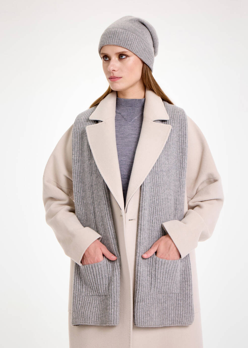 ESSENTIAL GREY CAHSMERE CAP - 1