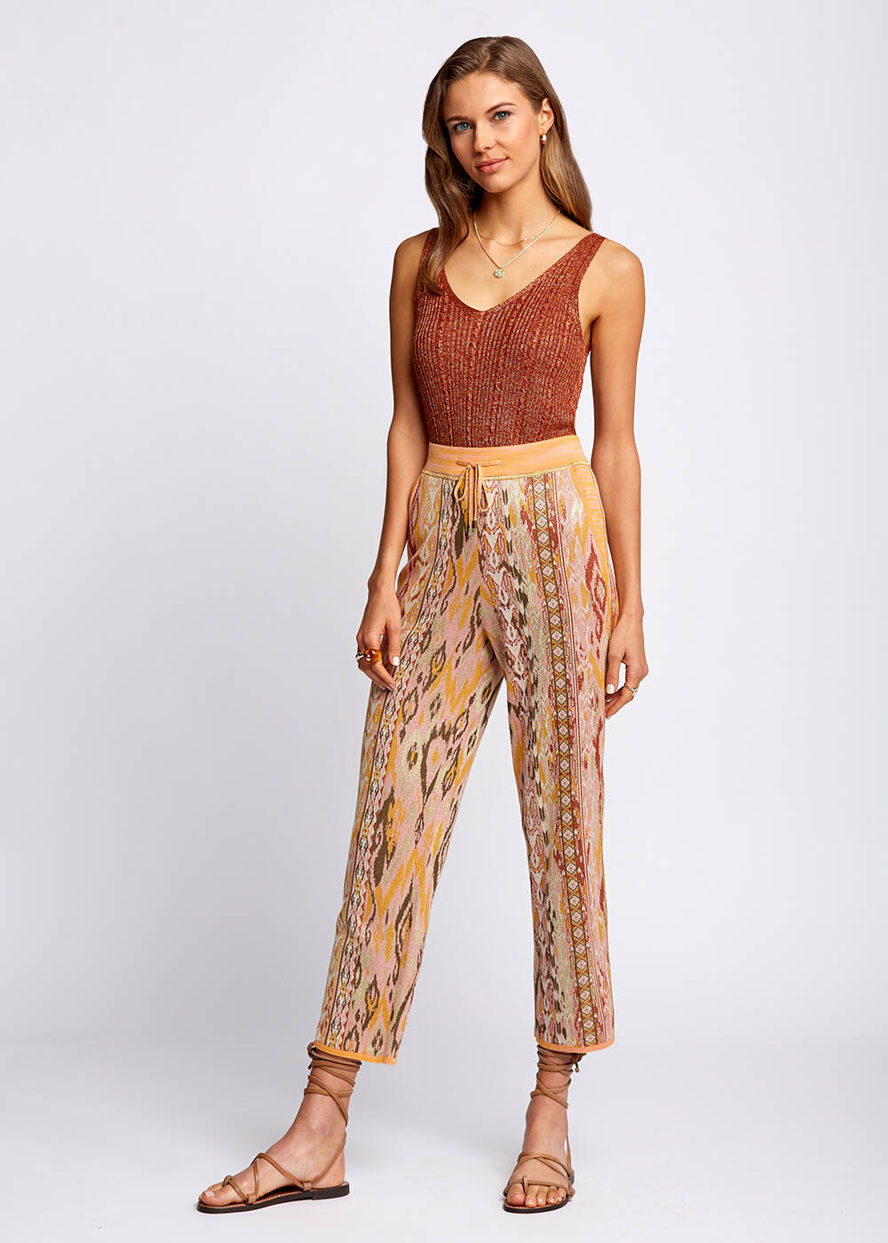 Ethnical Patterned Jacquard Knit Pants - 2