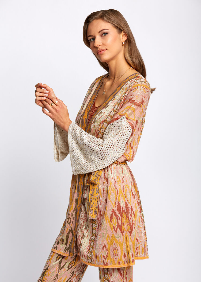 Etnik Desenli Jakar Örgü Kimono · 4