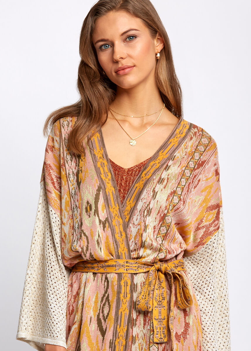 Etnik Desenli Jakar Örgü Kimono · 6