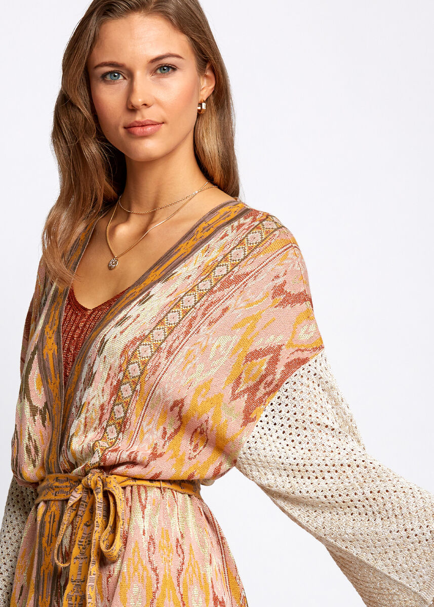 Etnik Desenli Jakar Örgü Kimono · 7