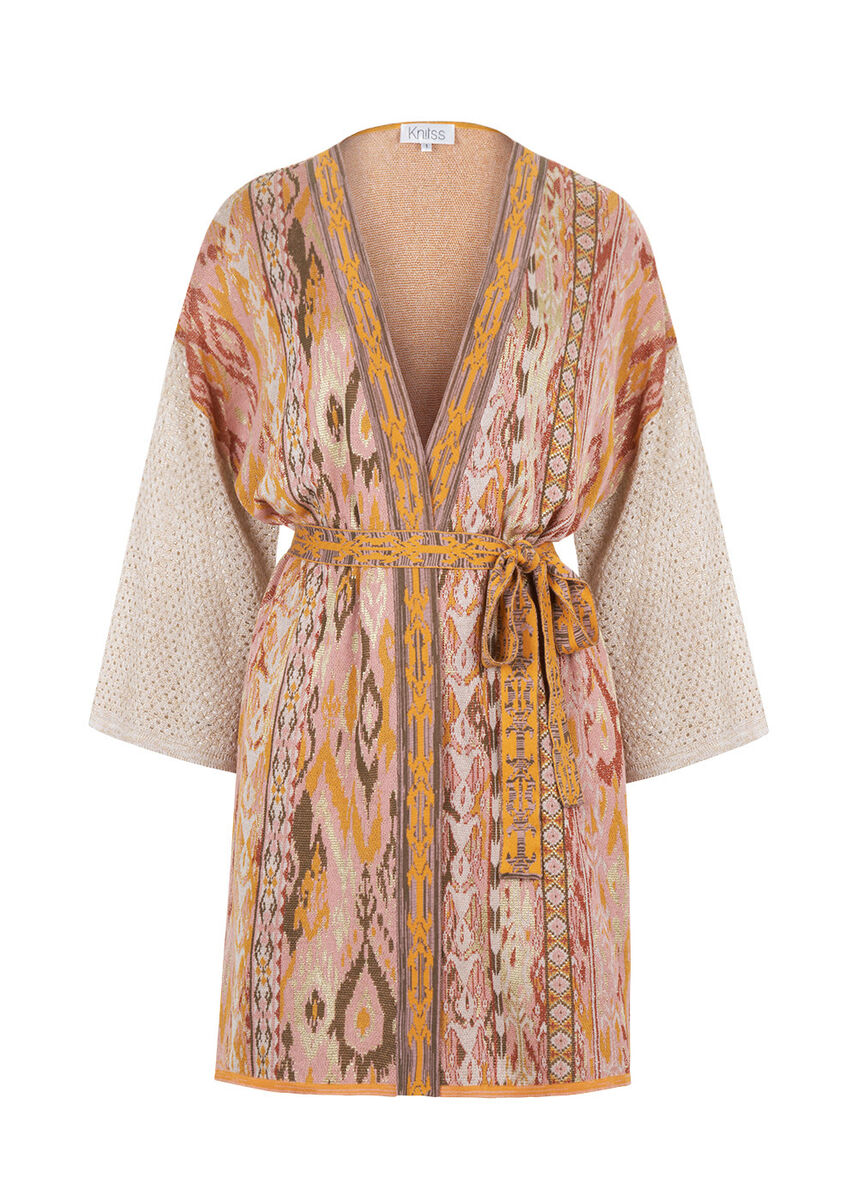 Etnik Desenli Jakar Örgü Kimono · 8