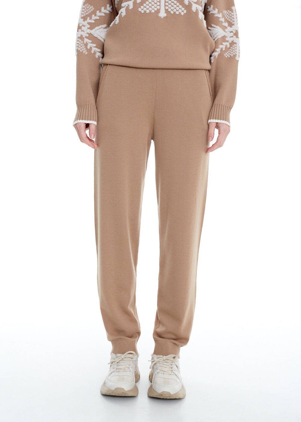 Extrafıne Camel Merino Yün Triko Pantolon - 1
