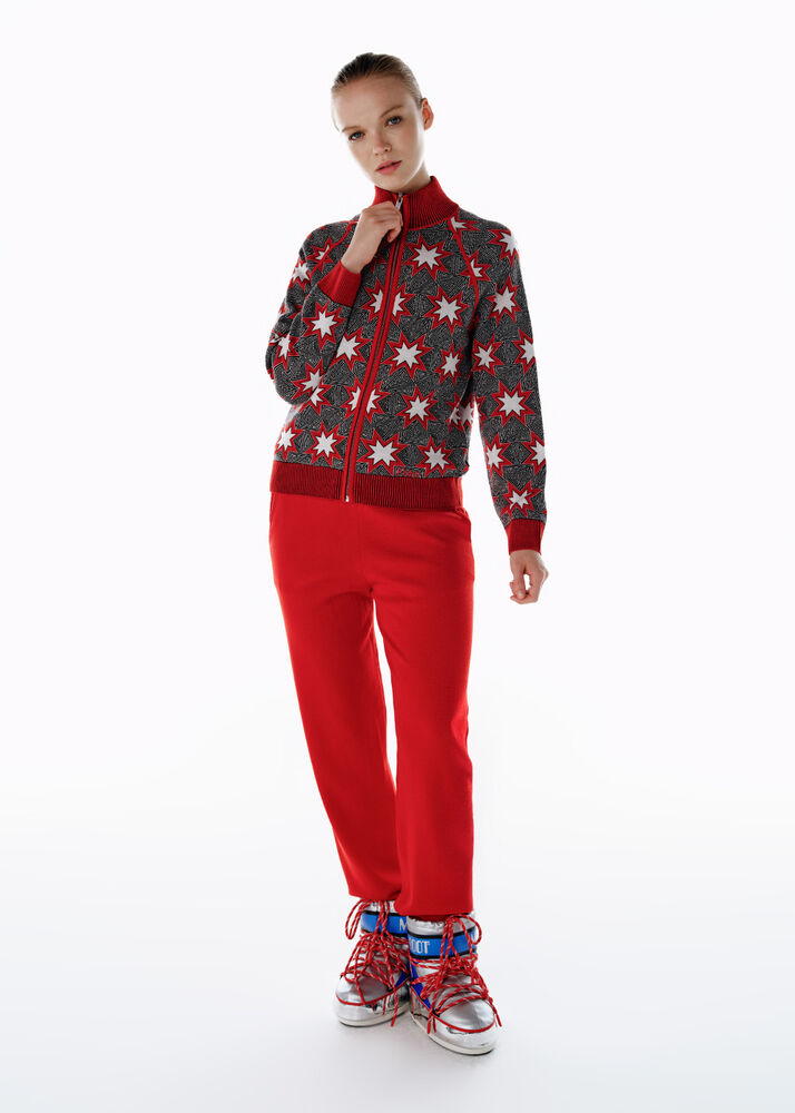 Extrafıne Kırmızı Merino Yün Triko Pantolon - KNITSS (1)