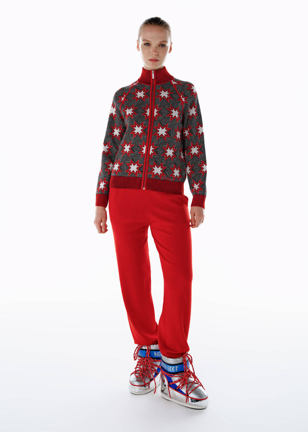 Extrafıne Red Merino Wool Knit Pants - 1