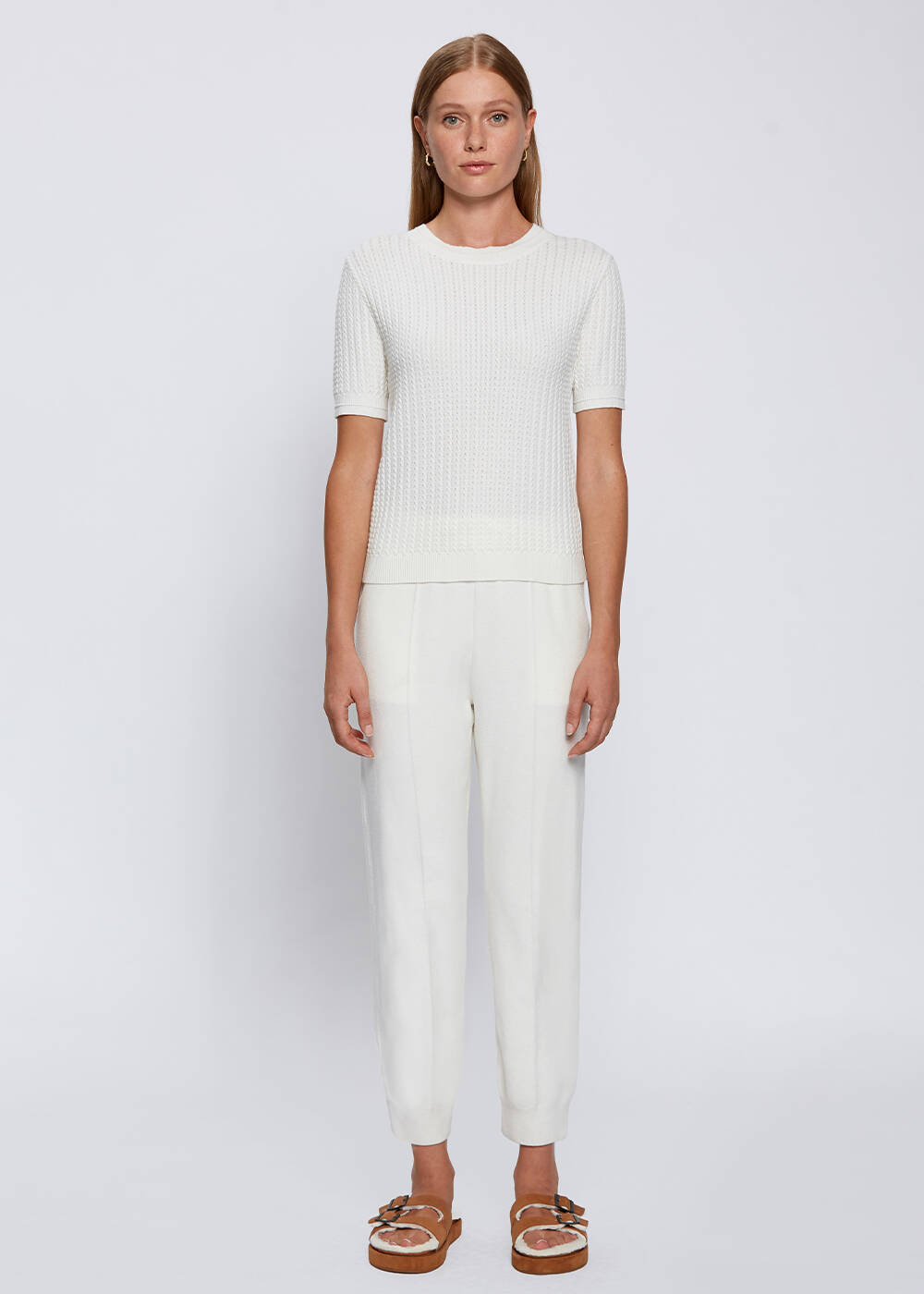 FANCY KNIT ECRU TOP - 2