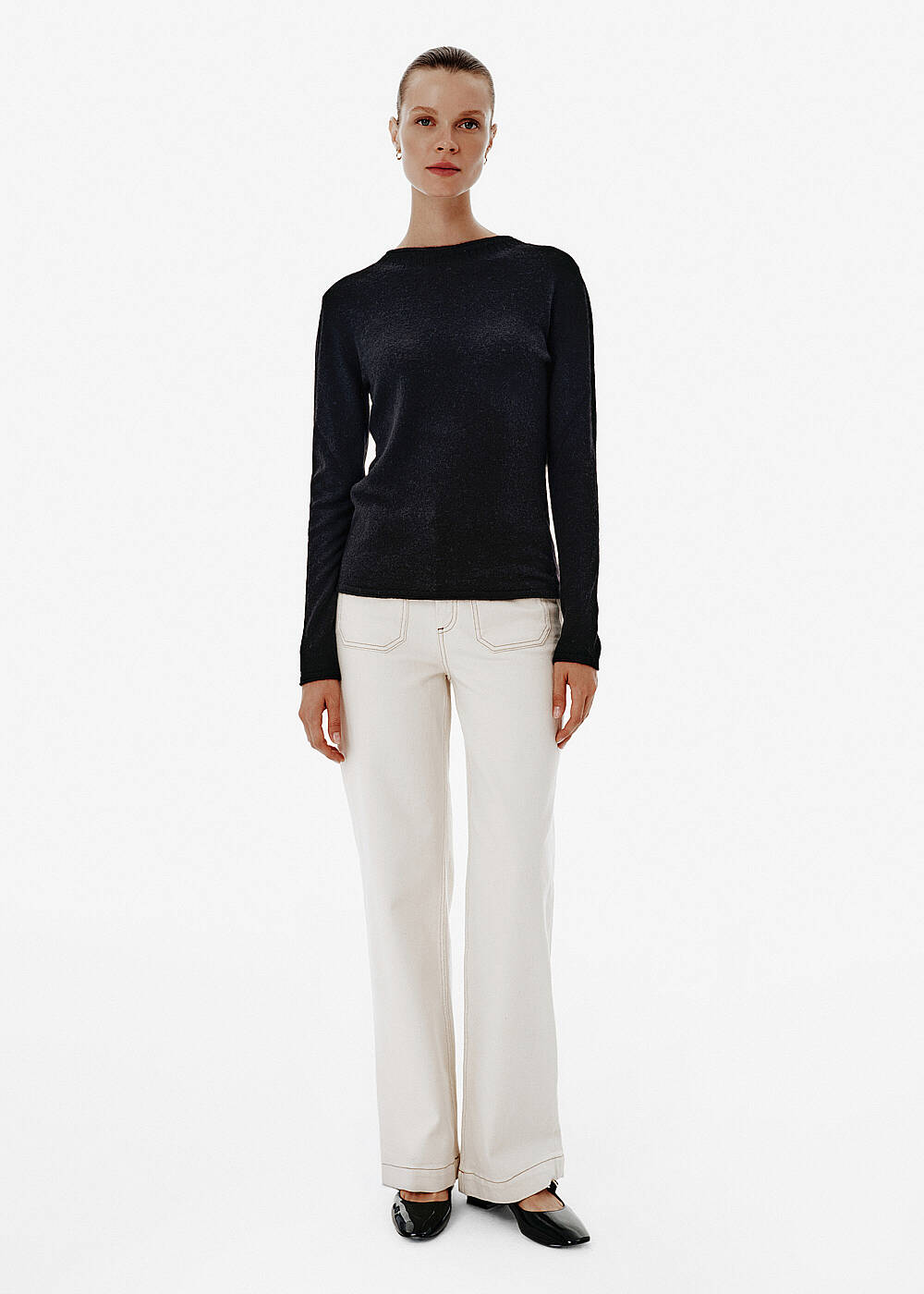 Fine Knit Black Sweater - 2
