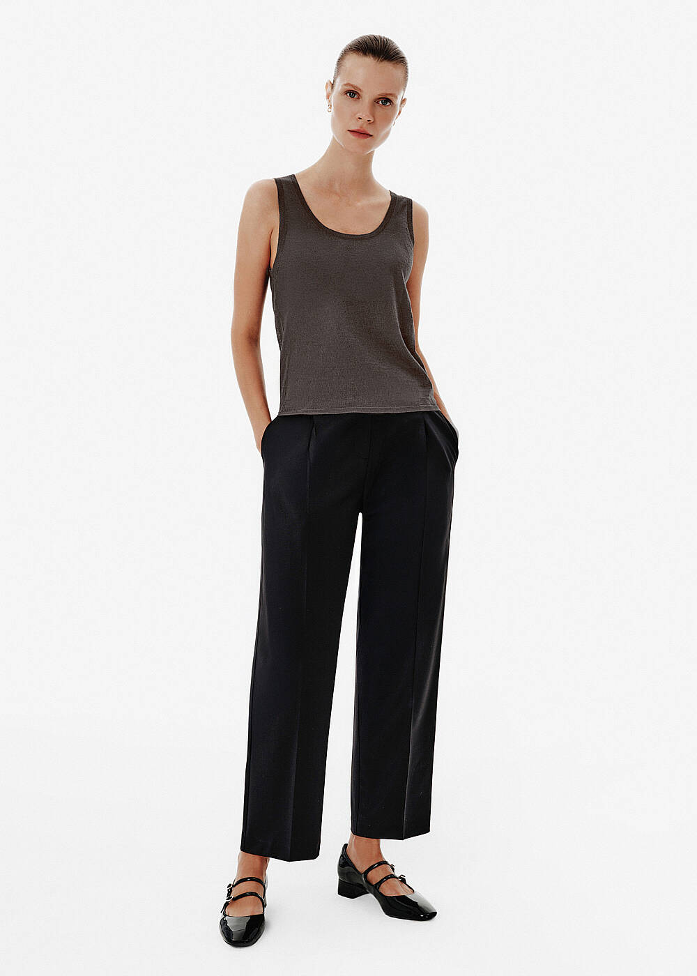 Fine Knit Dark Grey Top - 2