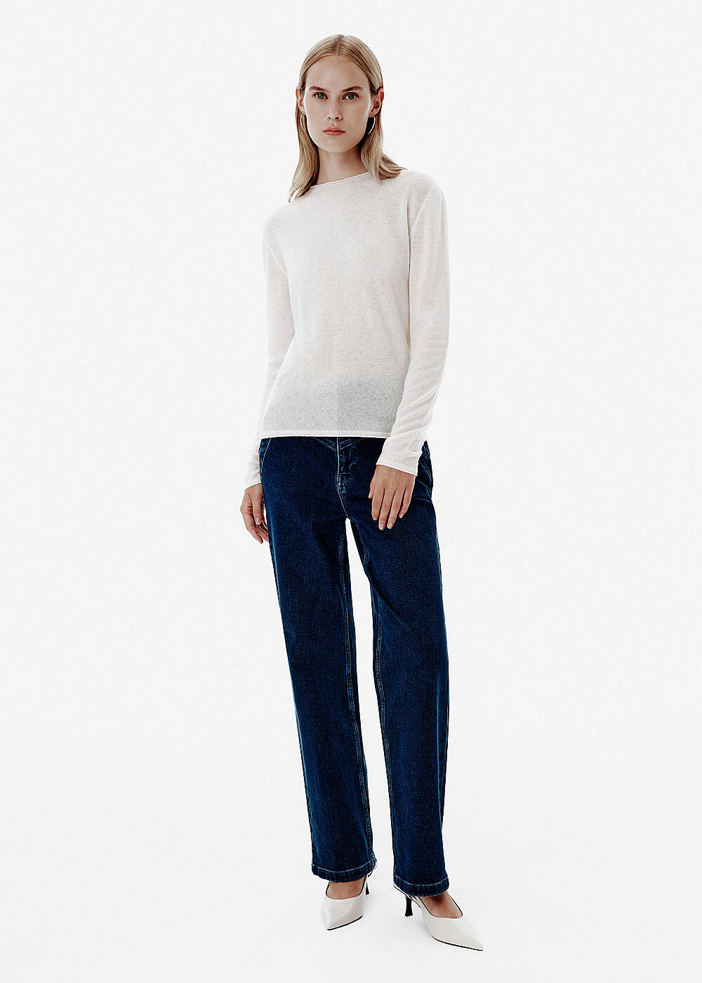 Fine Knit Ecru Sweater - 2
