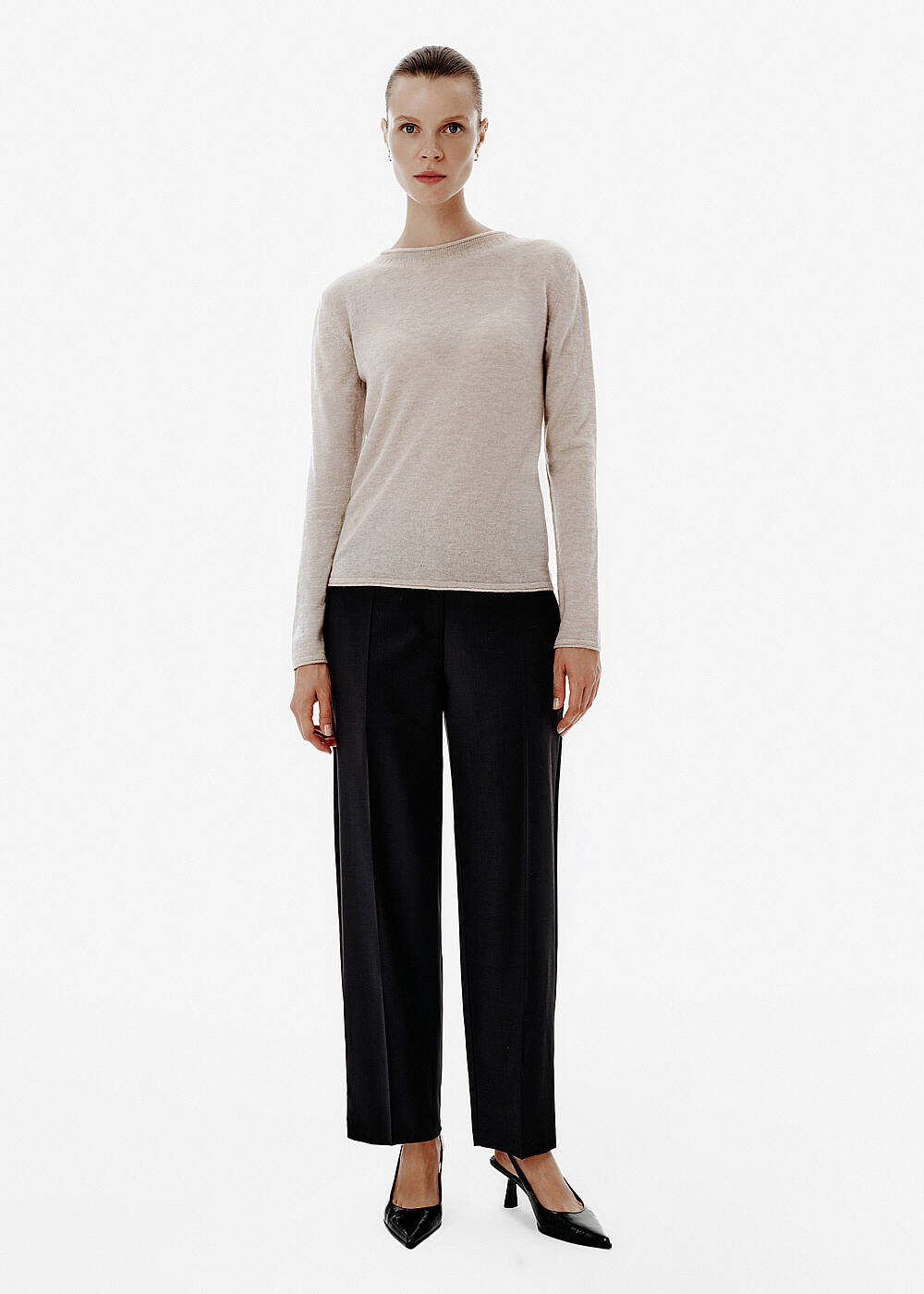 Fine Knit Latte Sweater - 2