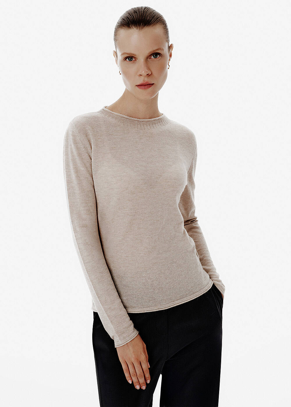 Fine Knit Latte Sweater - 1