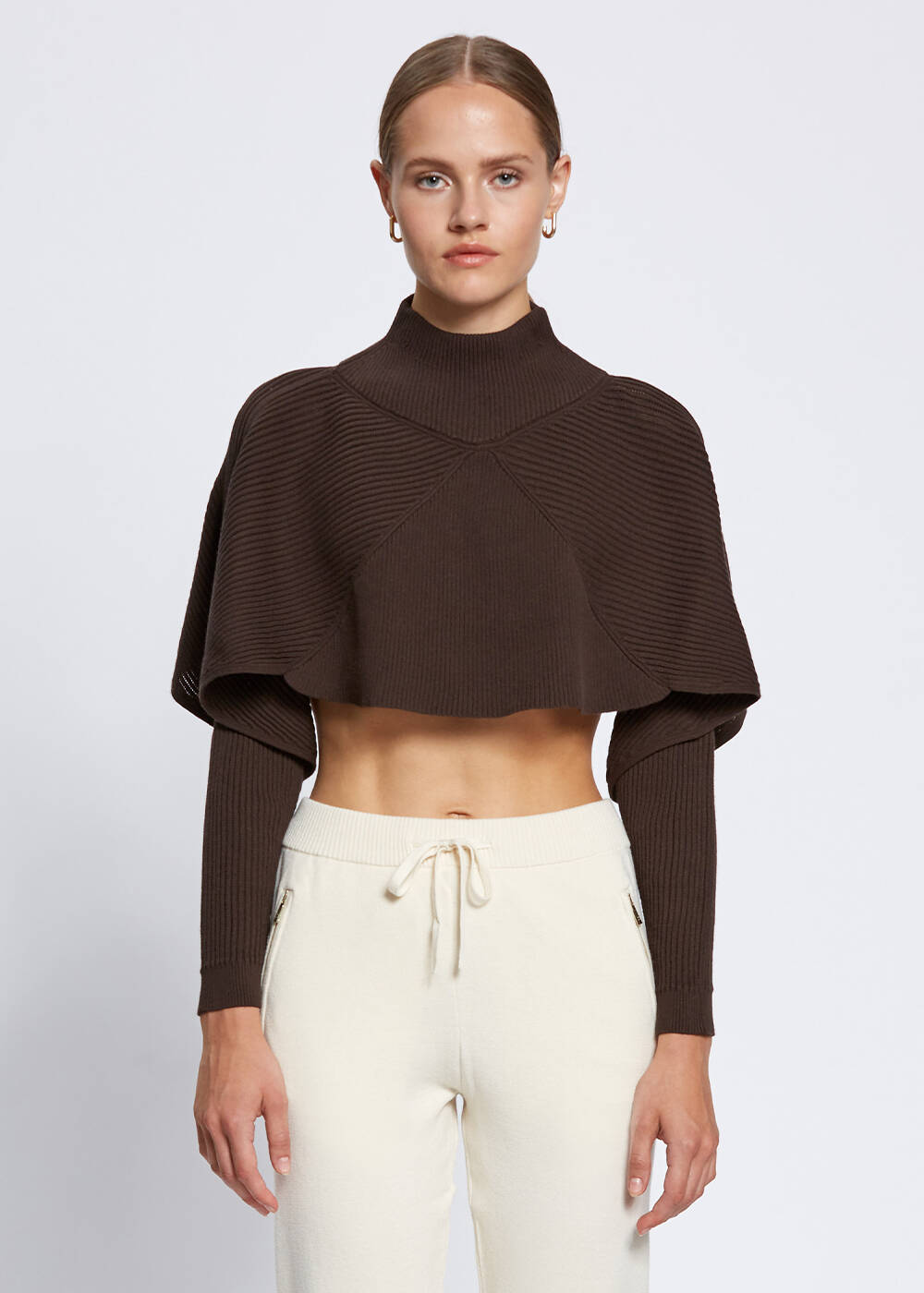 Flowing Short Ebony Knit Top - 1