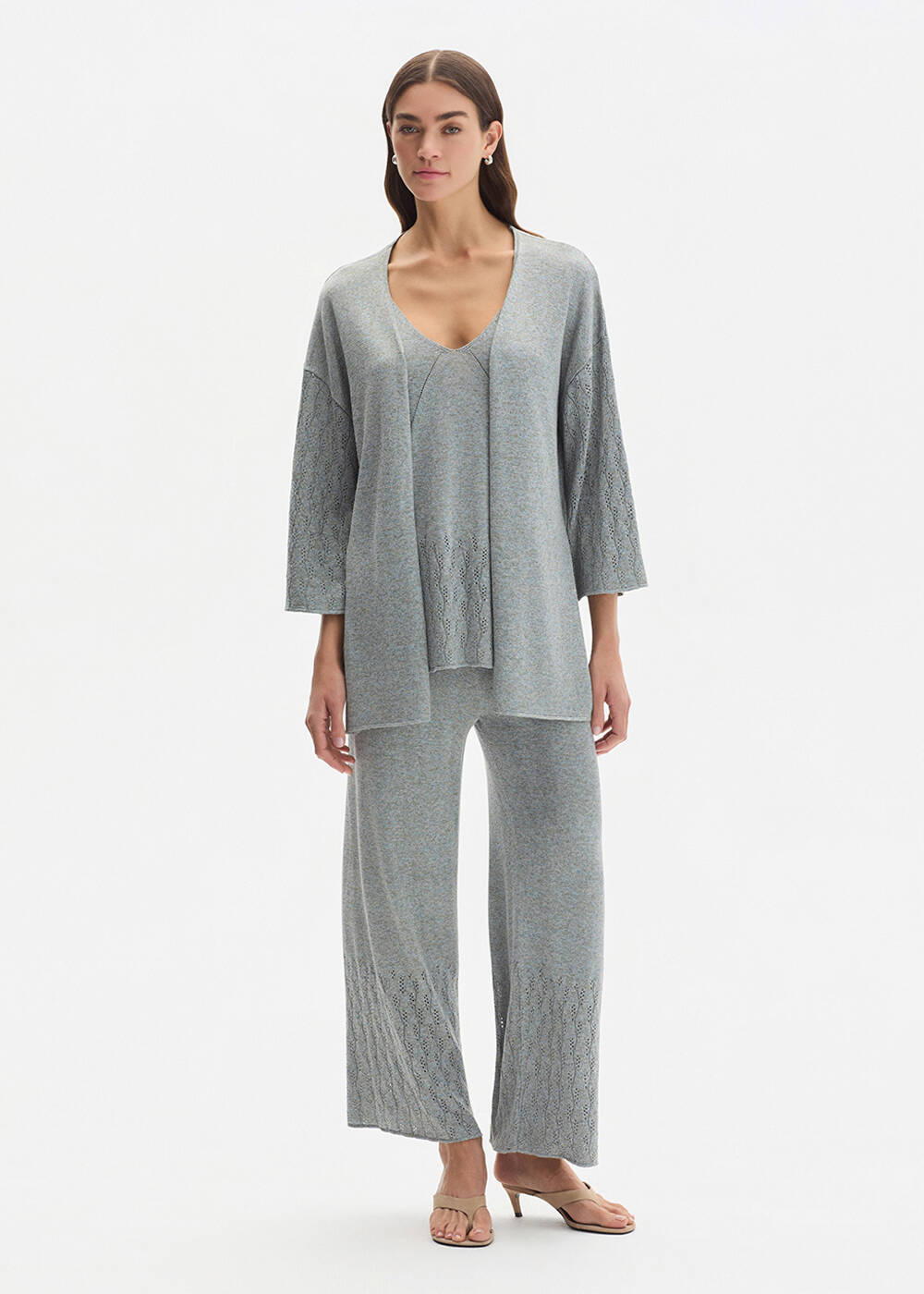 FRONT-TIE ICE KNIT CARDIGAN - 2