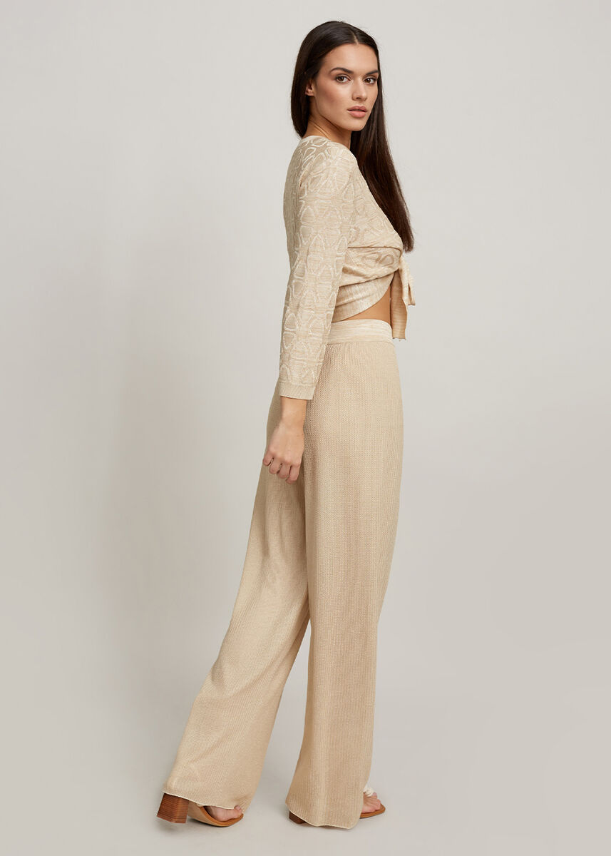 Geometrik Desen Bej Triko Bolero · 7