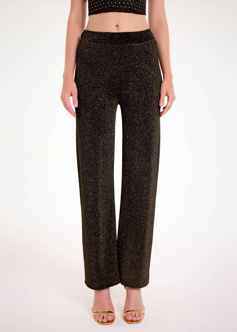 Gold Lurex Triko Pantolon - 1