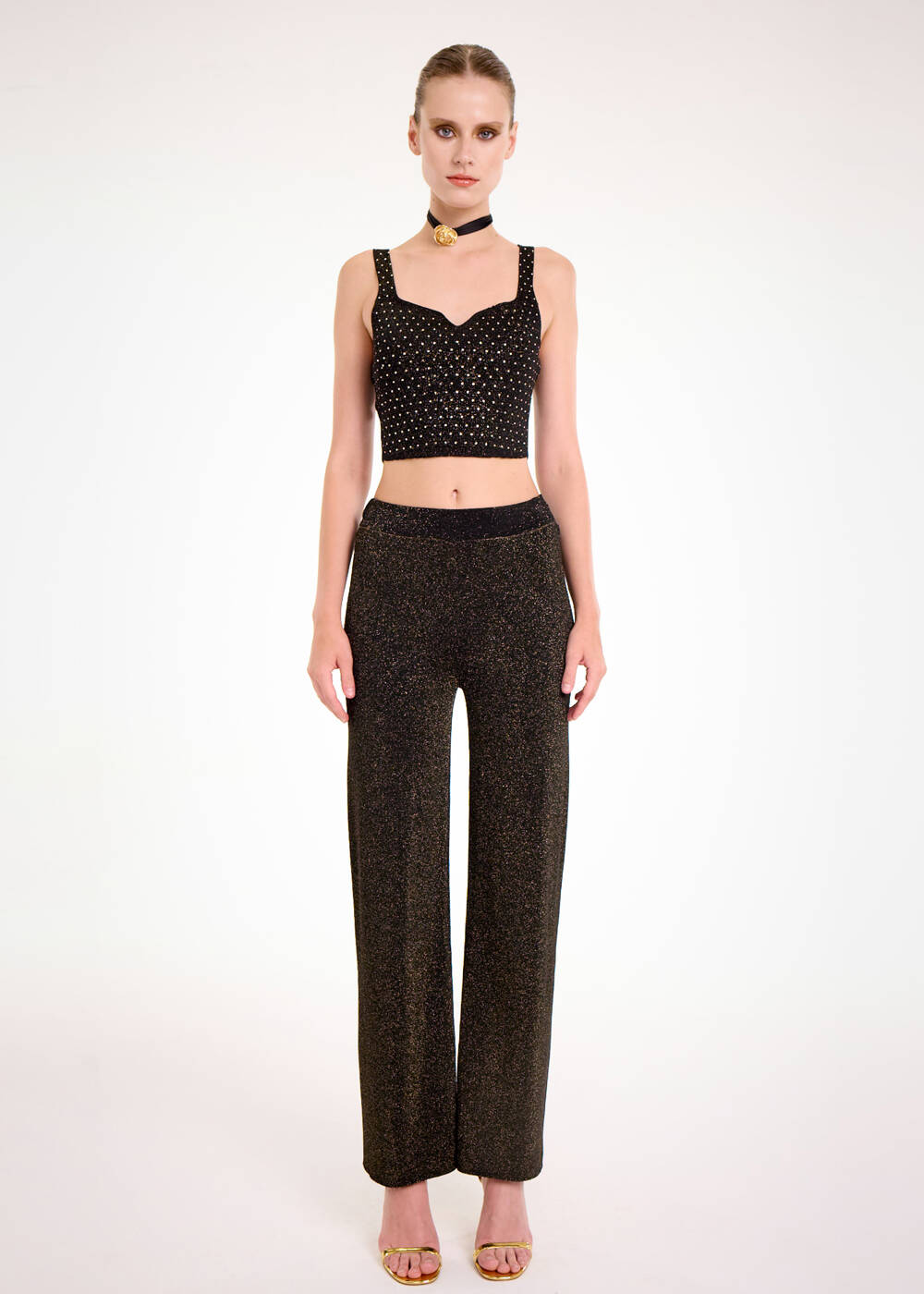 Gold Lurex Triko Pantolon - 2