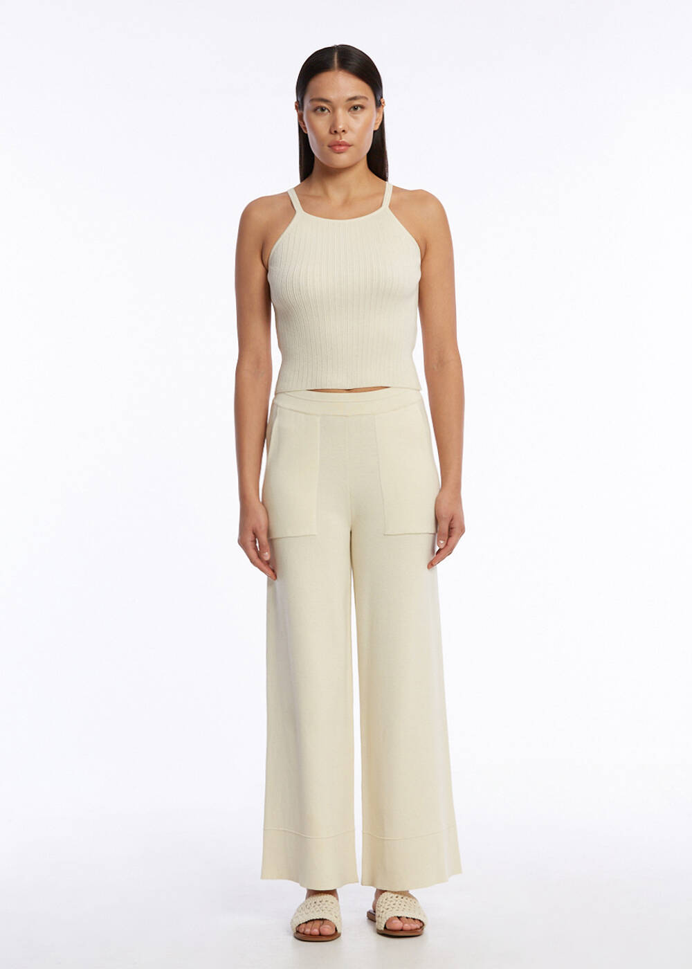 HALTER NECK SAND KNIT TOP - 2