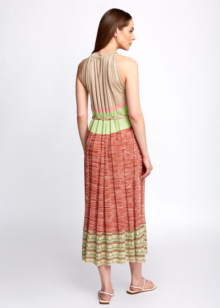 Halter Yaka Etek Ucu Ajurlu Midi Triko Elbise · 3