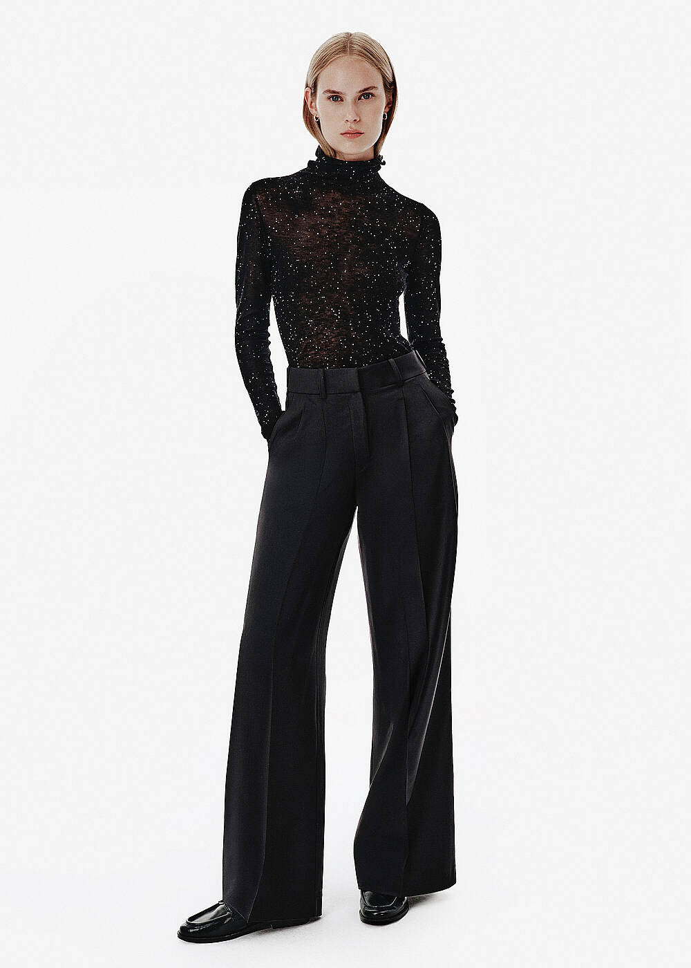 High Waist Black Flare Pants - 1