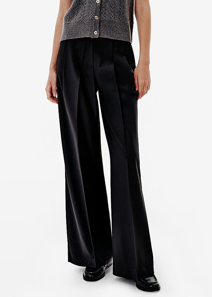 HIGH WAIST WOOL PANTS BLACK - KNITSS (1)