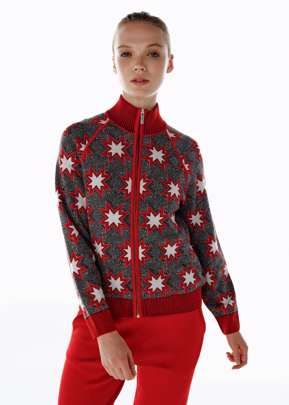 ICONIC APRÈS SKI STAR EMBROIDERED KNIT CARDIGAN BLACK - 1