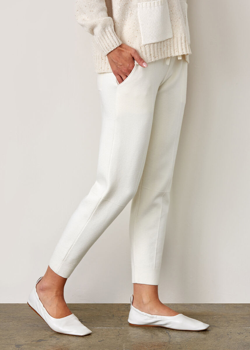 İtalyan İplik Triko Ekru Jogging Pantolon · 4